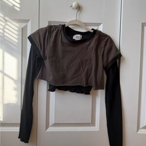 Urban Outfitters BDG long-sleeve layered cropped shirt